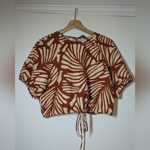 Banana Republic Factory Brown and Cream Blouse